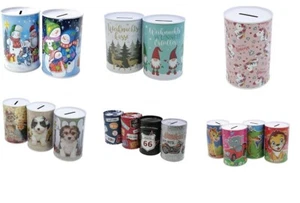 Spardose Metallspardose Sammeldose Sparbüchse Geld H12,5cm Ø 8cm  Auswahl - Bild 1 von 20