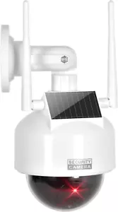 Solar Dummy Fake Camera Security Outdoor, Solar Powered Simulated Surveillance C - Picture 1 of 6