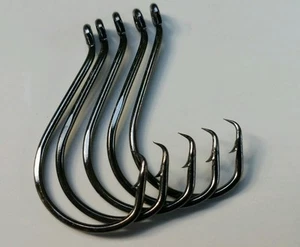 100x 2/0 Chemically sharpened octopus offset circle hooks - Picture 1 of 3