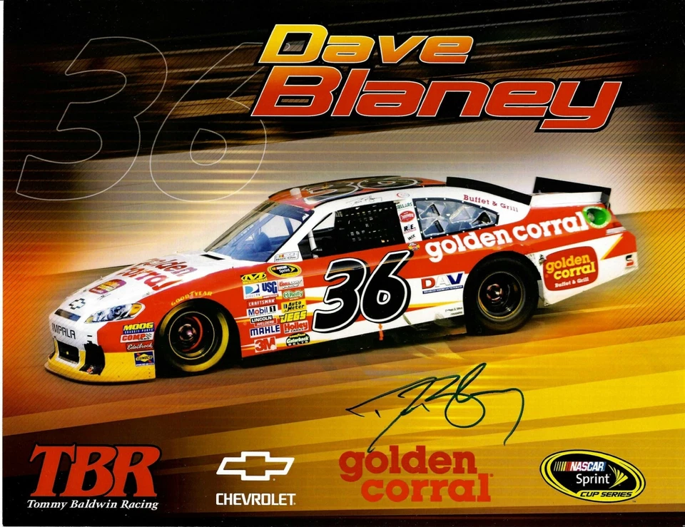Foto #2 firmada por Dave Blaney NASCAR Tommy Baldwin Racing Promo 8,5x11 Foto 1 de 1