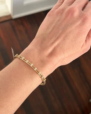 Pulsera Flexible Diamante Cultivado en Laboratorio Oro Blanco/Amarillo 14K para toda ocasión Foto 1 de 4