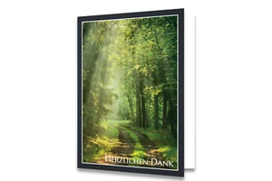 Danksagungskarten Trauer mit Umschlag, 12 Trauerkarten Danksagung "Waldweg" - Bild 1 von 7