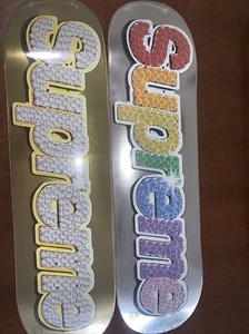 Supreme Bling Box Logo Skateboard Set of 2 - Picture 1 of 6