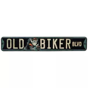 Vecchia insegna in metallo Biker Boulevard. Moto, Uomo Cave, Sport, Garage Harley - Foto 1 di 2