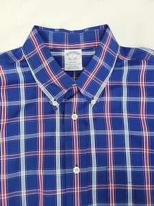 Brooks Brothers Regent Fit Plaid Button Down Long Sleeve Flannel Shirt Men's L - Picture 1 of 9