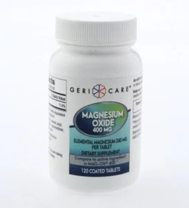 Geri-Care MAGNESIUM OXIDE 400 mg Dietary Supplement 120-Tablets - EXP: 01/2026 - Picture 1 of 4