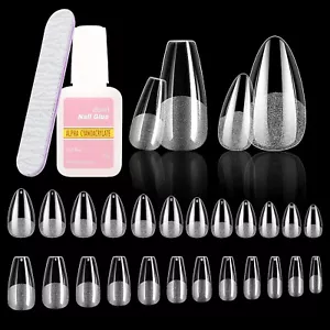 480 Künstliche Nagel Tips- Full Cover Soft Gel 24 Größen für Maniküre & Nail Art - Bild 1 von 6