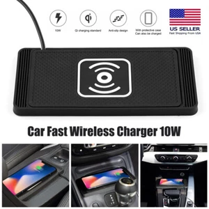 Wireless Car Phone Charger Fast Charging Launch Mat Stand Dock For Apple Samsung - Photo 1 sur 14