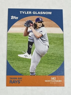 2022 Topps 582 Montgomery Club Baseball #20 - Tyler Glasnow - Tampa Bay Rays - Image 1 of 2