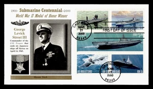 DR WHO 2000 FDC NAVY SUBMARINE BLOCK CACHET PRIORITY $3.20 M39711 - Picture 1 of 2