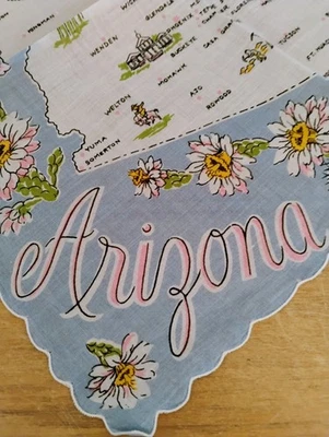 Pañuelo Pañuelo Vintage ARIZONA Souvenir State Pegatina Original Foto 1 de 4