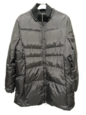 Casaco de inverno feminino Via Spiga preto acolchoado comprimento médio joelho tamanho XL - Imagem 1 de 4