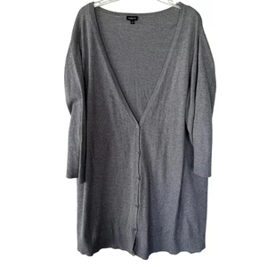 Torrid graue lange geknöpfte Strickjacke mit V-Ausschnitt Größe 3X - Bild 1 von 9