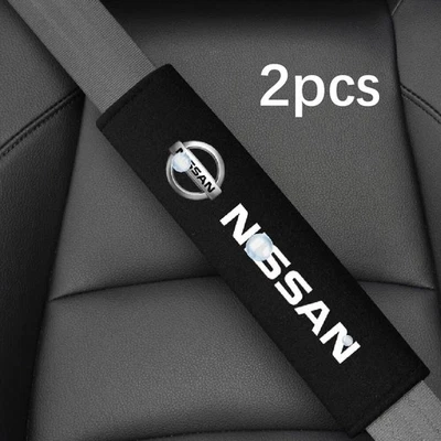 2pc Car Seat Belt Cover Shoulder Cushion Pad Black For Nissan Car Accessorie Foto 1 de 4