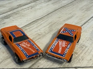 Vintage Hot Wheels 1970 Dixie Challenger 426 HEMI Black Wall Variations Lot Of 2 - Picture 1 of 6