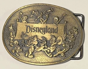 Disneyland Belt Buckle Brass Walt Disney Productions Parade Mickey Mouse Vintage - Picture 1 of 8