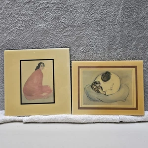 R.C. Gorman Ceramic Tile Art Yanabah 537 & Woman with Bowl Navajo Indian USA - Picture 1 of 17