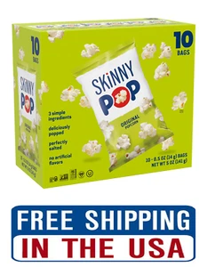 SkinnyPop Glutenfreies Original Popcorn, 0,5 Unzen Snack-Größe Beutel, 10 Stück. FRISCH - Bild 1 von 9