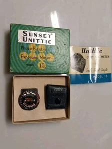 Vintage Sunset UnitticExposure Meter # 15 Photo Electric W/ Box, Case, Manual - Picture 1 of 6