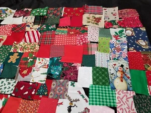 New Christmas Fabric Scraps For Quilts Scrapbooking Sewing Crafts - Lot of 30 - Picture 1 of 12