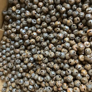 48 Primitive 6mm Rusty Black Tin Jingle Bells 1/4" Inch Christmas Craft Supply - Picture 1 of 7
