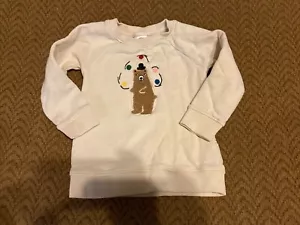 Hanna Andersson Cream Crew Neck Sweatshirt Embroidered Juggling Bear Sz 90/3t - Picture 1 of 7