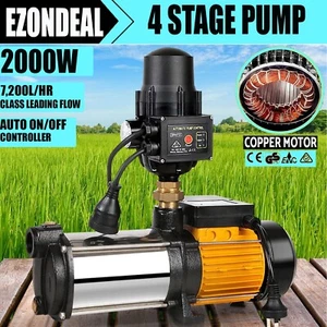 Electric Garden Water Jet Pump High Pressure 2000W Tank Rain Irrigation Yellow - Picture 1 of 14