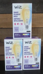 WiZ Connected 60W ST19 Tunable White Filament LED Smart Light Bulbs -3 PK - Picture 1 of 3