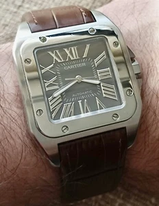 ✅ CARTIER Santos 100-Men’s SWISS Watch - Automatic- Gray Dial - 39mm LIMITED ✅ - Picture 1 of 17
