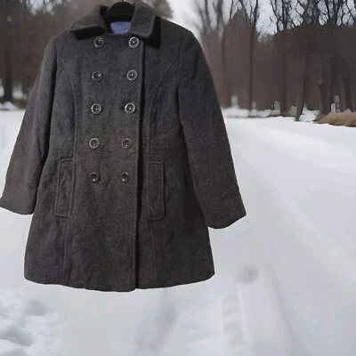 Autonomy Women's Coat Size 6 Petite Grey Wool Blend Double Breasted - Image 1 of 2