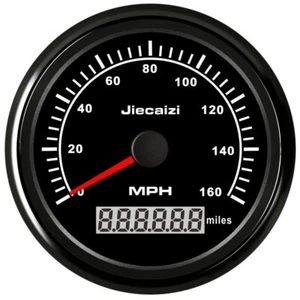 85mm Black Digital GPS Speedometer 0-160MPH Odo for Auto Boat Truck 7 Colors LED - Picture 1 of 8