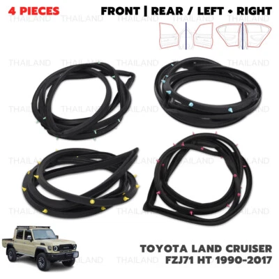 For Toyota Land Cruiser GRJ79 D-CAB '12 Set Door Rubber Seal Weatherstrip Foto 1 de 4