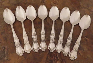 IS Heritage Set of 8 Teaspoons Spoons 1847 Rogers Vtg Silverplate Flatware Lot H - Picture 1 of 5