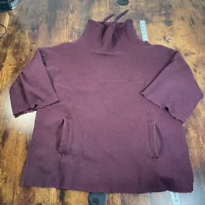 UGG Cozy Sweater Womens Size XL Maroon Astrid Fleece Pullover Poncho 3/4 Sleeve - Picture 1 of 6