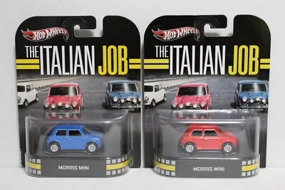 Hot Wheels Retro Entertainment The Italian Job, Red and Blue Morris Mini (Lot-2) - Image 1 of 4