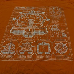 2019 TMNT Ninja Turtles Lootcrate T-Shirt Orange Blueprint Technodrome Mens 3XL - Picture 1 of 6
