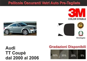 pellicola oscurante vetri audi tt coupè dal 2000 al 2006 kit posteriore - Imagen 1 de 1