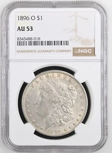 1896-O Morgan Dollar NGC Certified AU53 - Picture 1 of 2