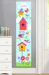 Birdie Kinder/Baby personalisierte Leinwand Wachstumstabelle für Mädchen - Bild 1 von 1
