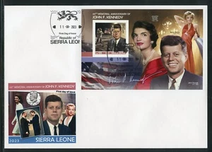 SIERRA LEONE 2023 60th MEMORIAL ANNIVERSARY OF JOHN F. KENNEDY IMPF S/SHEET FDC - Picture 1 of 1