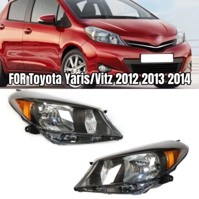 Pair Headlights Headlamps Left+Right For Toyota Yaris Hatchback 2012 2013 2014 Foto 1 de 4