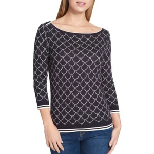 TOMMY HILFIGER NEW Women's 3/4 Sleeve Boat Neck Sweater Top TEDO - Picture 1 of 4