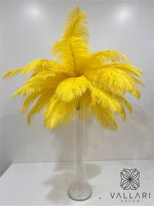 Yellow Ostrich Feather Centerpiece Kits with 24" Eiffel Tower Vase - Bild 1 von 1