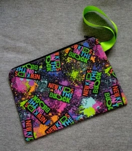 Neon Blockhead Wristlet Clutch Bag Purse NKOTB Handmade to Order - Picture 1 of 4