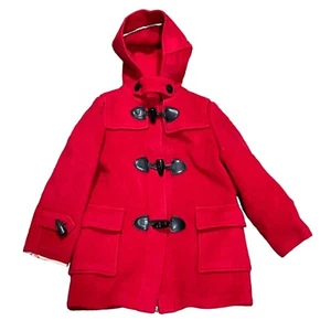 Burberry Rot Wolle Knebel Mantel Unisex Größe 6 Kinder - Bild 1 von 12