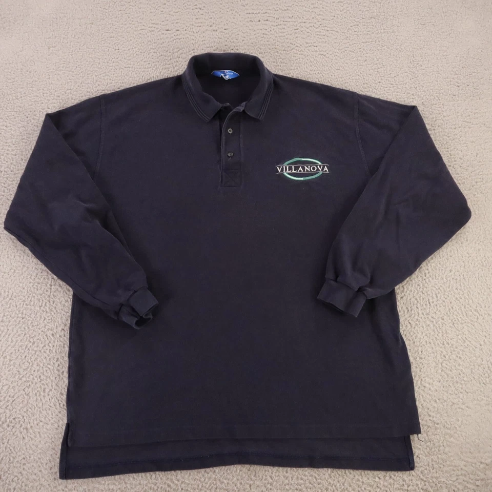 Camisa Polo DE COLECCIÓN Villanova Wildcats Para Hombre Grande Azul Algodón Manga Larga Años 90 Foto 1 de 4