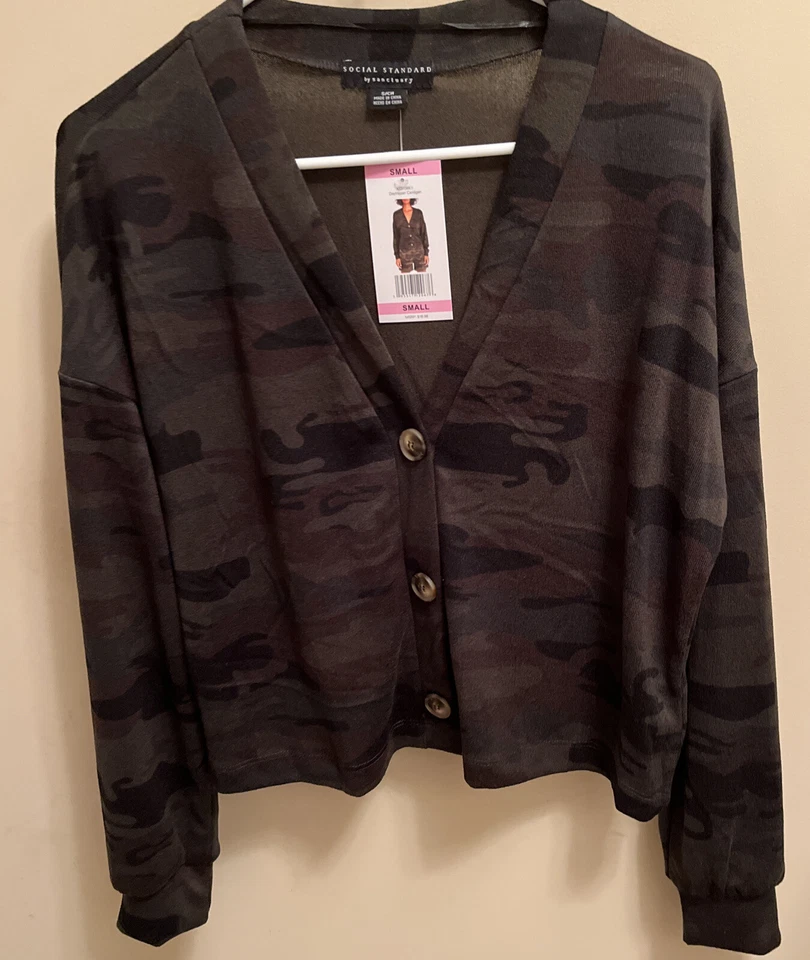 Social Standard by Sanctuary Women’s Camo Lightweight Cardigan size Small