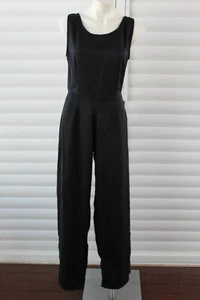 πΊπ³ SIZE L MOTEL BLACK OPEN BACK SLEEVELESS TANK PANTSUIT ONE PIECE - Picture 1 of 5