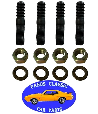 GM Chevy Pontiac Olds 7/16" Colector de admisión de escape Perno Grado 8 4 piezas #AB Foto 1 de 4