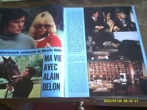REVUE VINTAGE 1975 MIREILLE DARC MA VIE AVEC ALAIN DELON 4 PAGES - Imagen 1 de 3